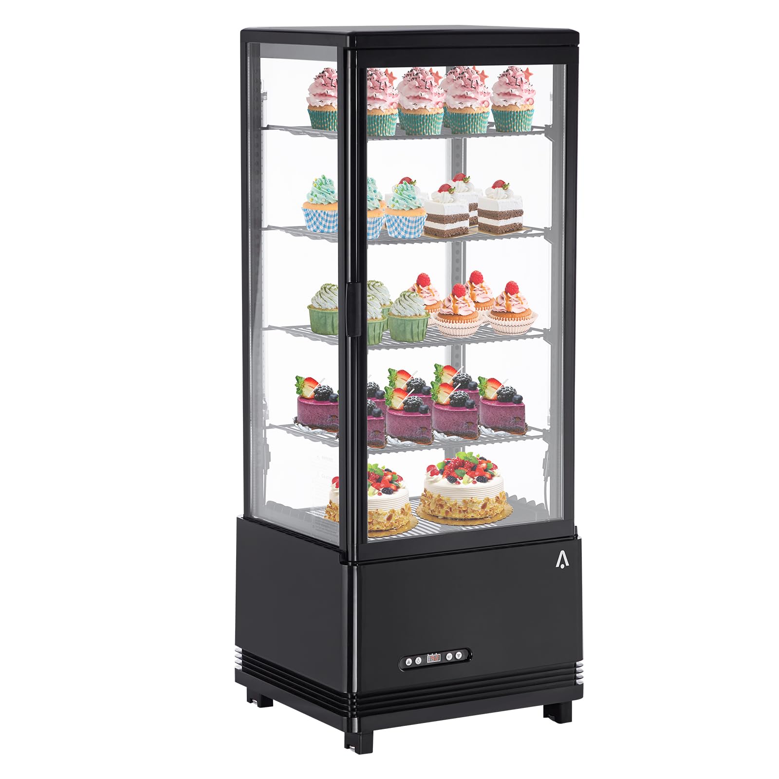 ACONEE Commercial Fridge Display Refrigerator, 3.46 Cu FT Display Fridge Pastry Display Case with Interior LED Lighting, Countertop Display Fridge