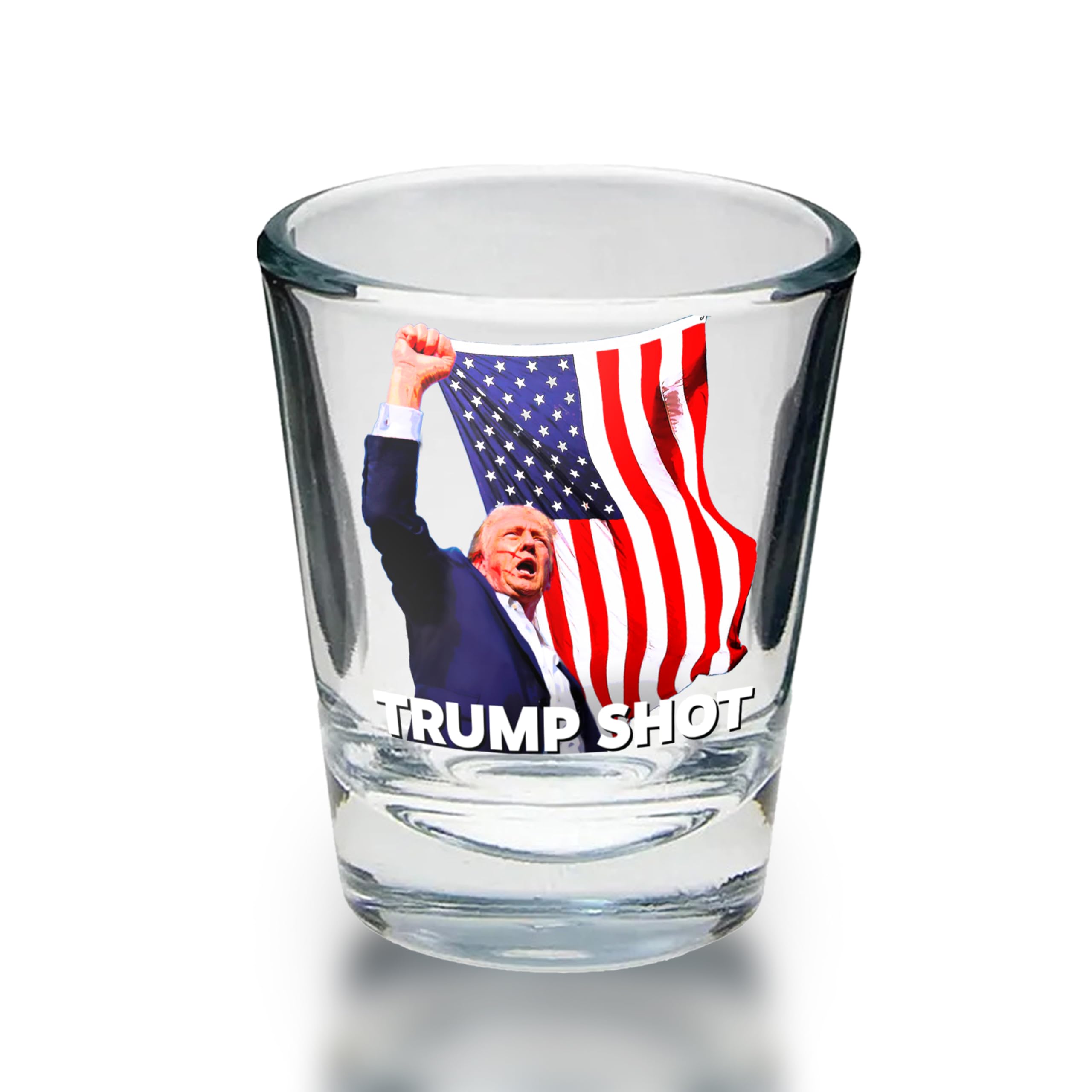 END THE WOKENESS - Trump Shot Shot Glass - Limited Edition - Made in America - Perfect for Patriotic Celebrations and Political Enthusiasts - Assassination Picture - Holds 1.5 oz