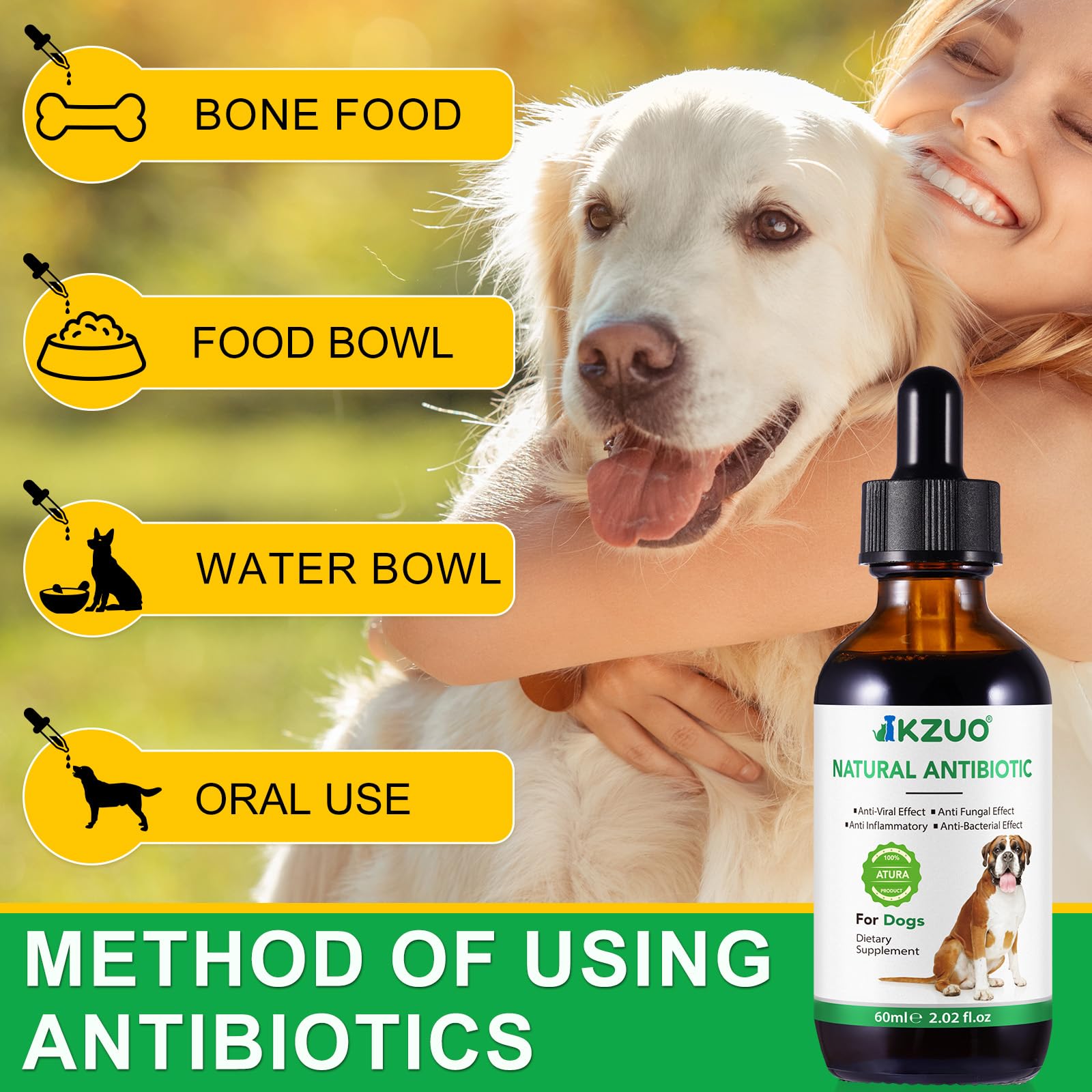 Bivinke Antibiotics for Dogs,Dog Multivitamin,Dog Topical Antibiotic, Health Supplement for Dog, Pet Supplements,Dog Multivitamin,Dog Antibiotics for Skin Infection (1pcs)