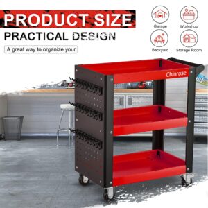 3-Tier Tool Carts with Wheels,Heavy Duty Service Cart with Wheels,Load 1000 Capacity,for Factories, Workshops,Garage,Repair Shop and Warehouse