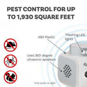 Sunnydaze 360° Ultrasonic Rodent Repellent Indoor Plug in - 4 Operating Modes and 9 LED Lights