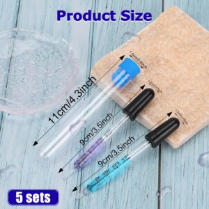 Hariendny 5 PCS 1ml Glass Eye Dropper with Packaging Tube, Dropper Pipette, Dropper Tool for Eye Drops, Essential Oil, Skincare, Scientific Experiments, Glass Pipette