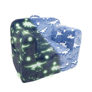 tanofar kids couch, toddler chairs comfy, kids sofa for boys ages 1-6, toddler foam couch glow in the dark, soft comfortable, cute dinosaurs