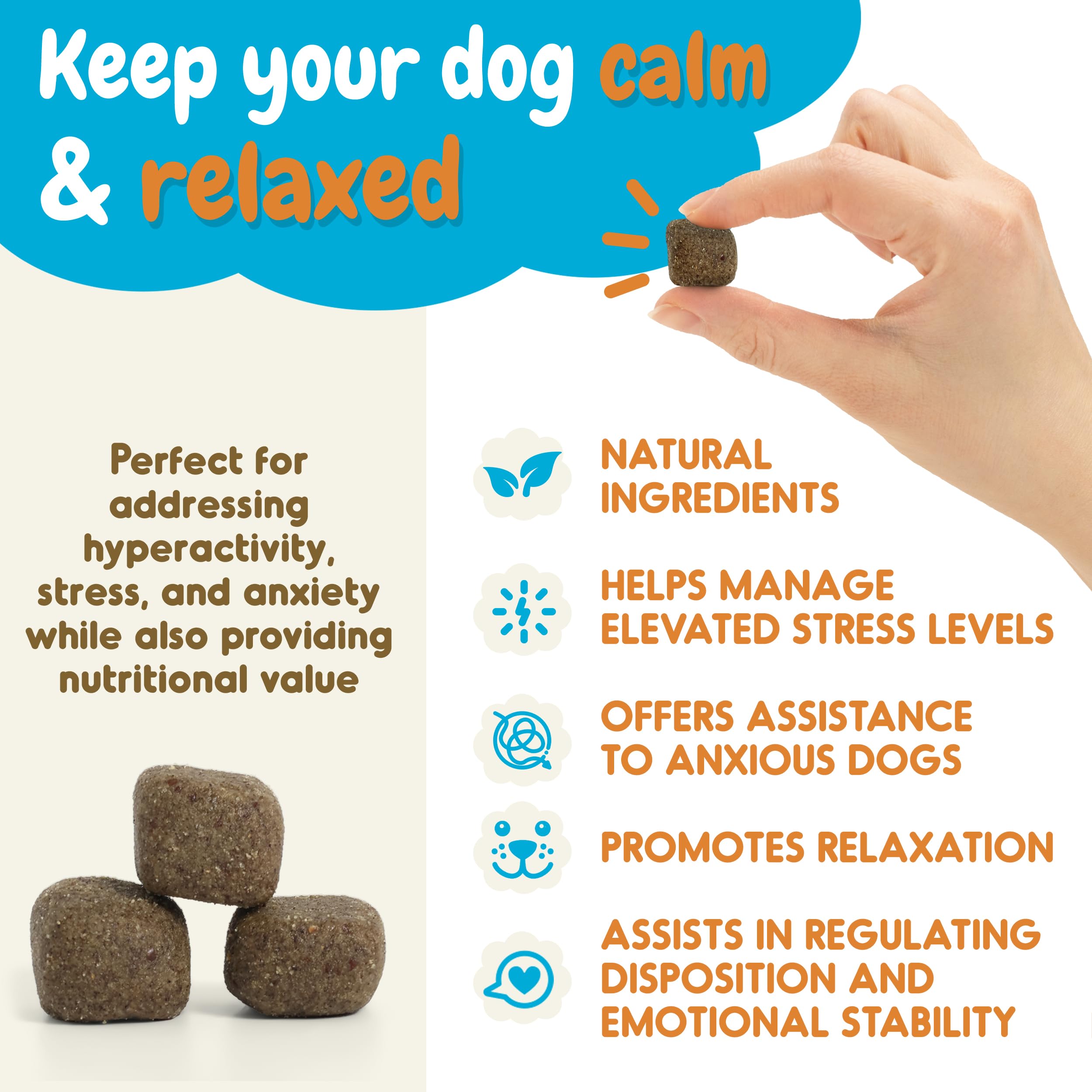 Hemp Calming Chews for Dogs - Composure Dog Calming Chews - Anxiety Relief Treats - Chamomile - Hemp Oil - Calming Aid - Stress - Sleep - Separation Anxiety - Travel - Natural Dog Calming Treats - 60