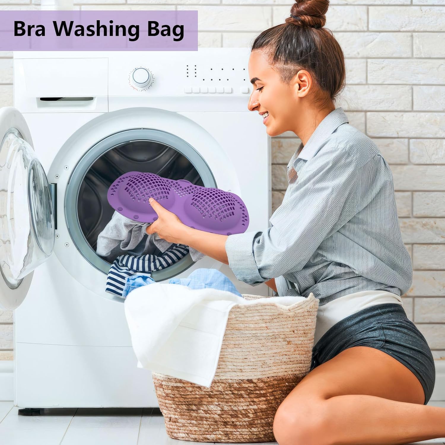 Bra Washing Bag for Laundry Mesh Laundry Bag for Delicates, Lingerie Bags for Washing Delicates, Bra Laundry Bags for Washing Machine for 32B-42DD Cup Women Bras Laundry Storage, Purple