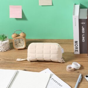 Mr. Pen- Large Capacity Pillow Pencil Case, Beige Pencil Pouch, Pencil Bag, Pen Case, Pen Pouch, Pen Bag, Pencil Pouches, Pencil Bags, School Pencil Case, College Pencil Case, Makeup Pouch