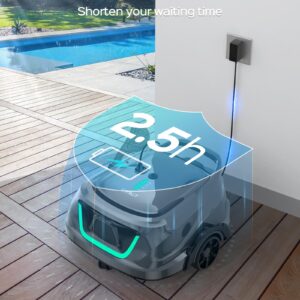 WYBOT Robotic Pool Cleaner with 2.5H Fast Charging, Cycle Cleaning, Ideal for Flat-Bottomed Pools