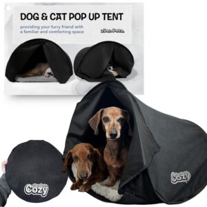 the original patented cozy pet bed: calming dog bed & cat bed den for indoor cats | portable pet cave bed & tent for small dogs | ideal dog and cat tent bed for anxiety relief and comfort