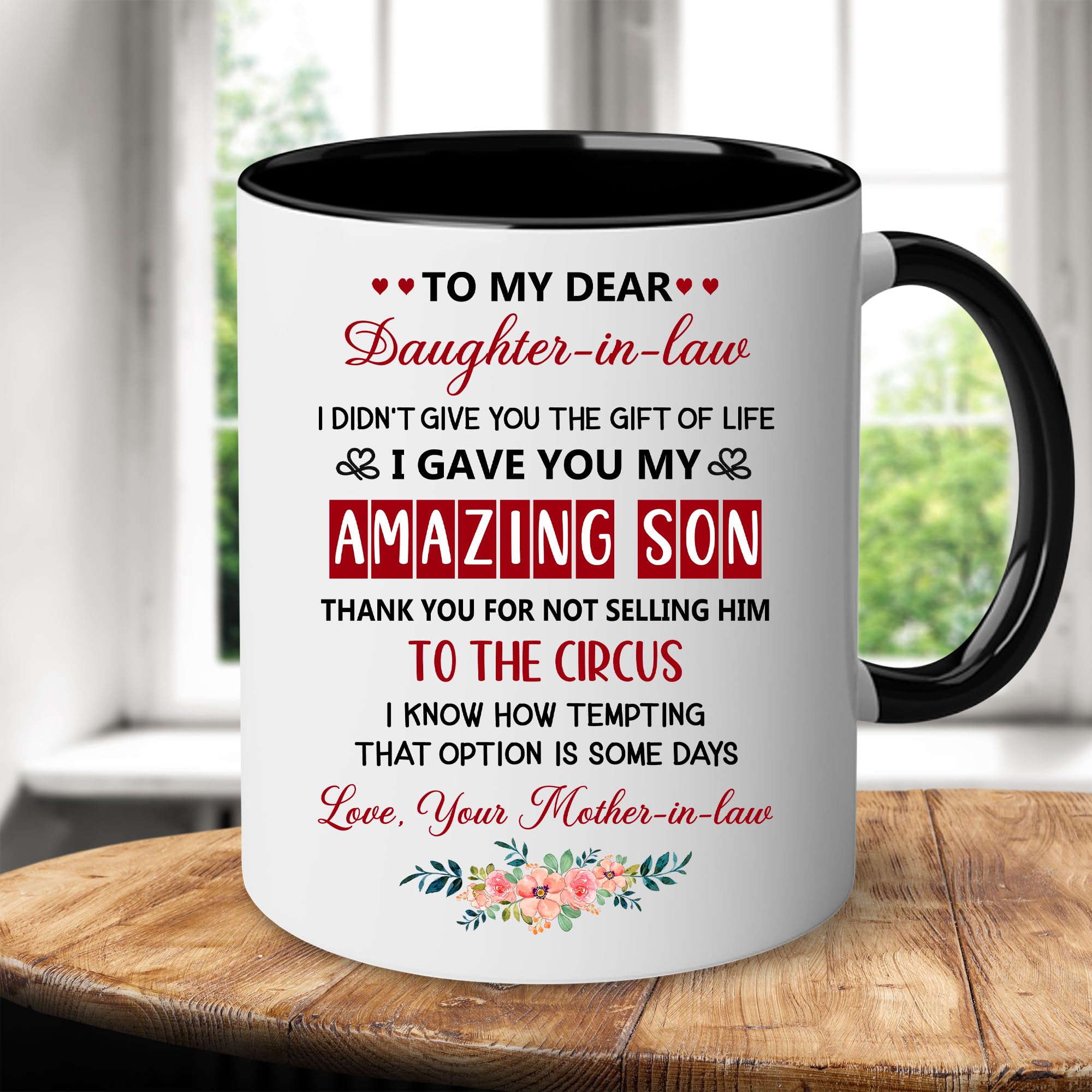 PENHAL Daughter In Law Gifts - Christmas Mug For Daughter In Law - To My Dear Daughter-In-Law Mug - Funny Gifts For Daughter In Law From Mother In Law, Father In Law - Mothers Day, Birthday Gifts Box