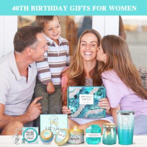 40th Birthday Gifts for Women, 40th Birthday Gifts for Her Mom Sister Friend Wife Coworke, 40 Fabulous Tumbler Gift Baskets for 40 Year Old Women, Unique 40 Birthday Gifts Ideas