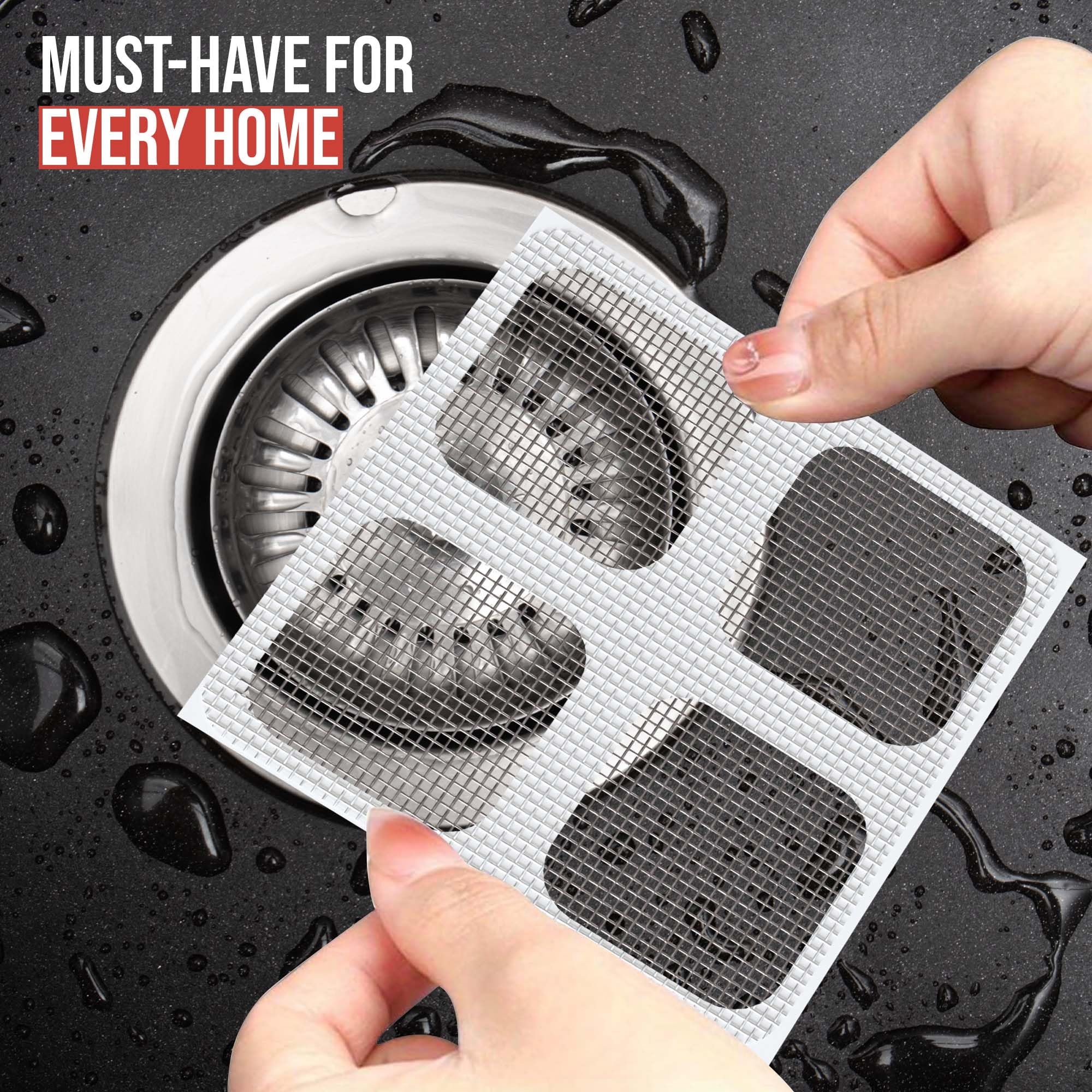 Generic Tress Trap - Disposable Drain Mesh Stickers, Hair Catcher for Bathroom & Bathtub - Sink Drain Strainer, Bathtub Hair Catcher for Drain, Easy to Use & Replace Shower Hair Drain Catcher (80)