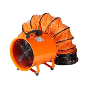 vevor industrial portable air blower ventilator with hose, 3198cfm 12 inch heavy duty tube exhaust fan with 33ft flexible duct, 585w high velocity air mover for extraction and ventilation