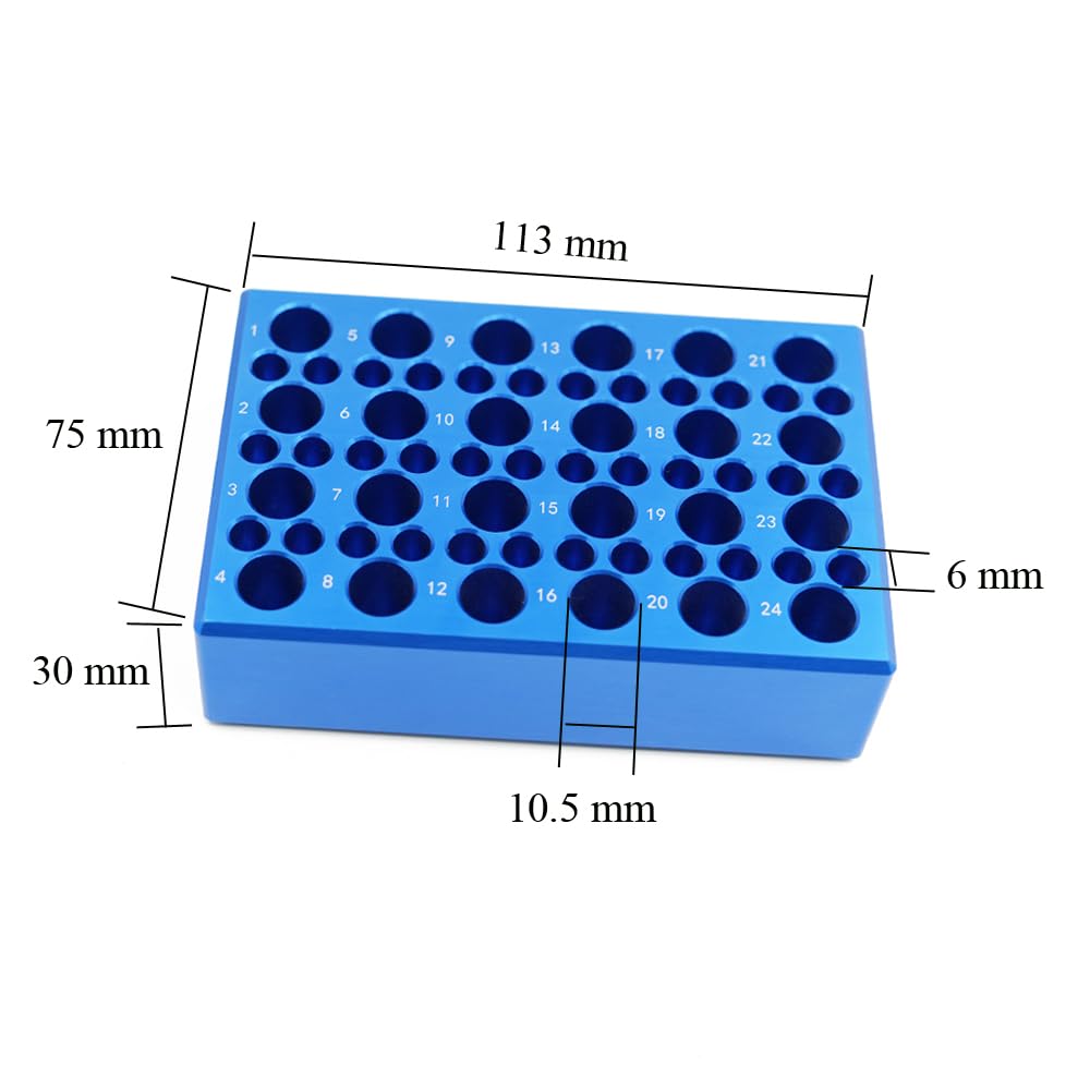 LSVERDE 1 Pcs Aluminum Cooler Cooling Block PCR Test Tube Racks, 24-Well for 1.5ml /2ml Tubes, 36-Well for 0.2ml PCR Tubes