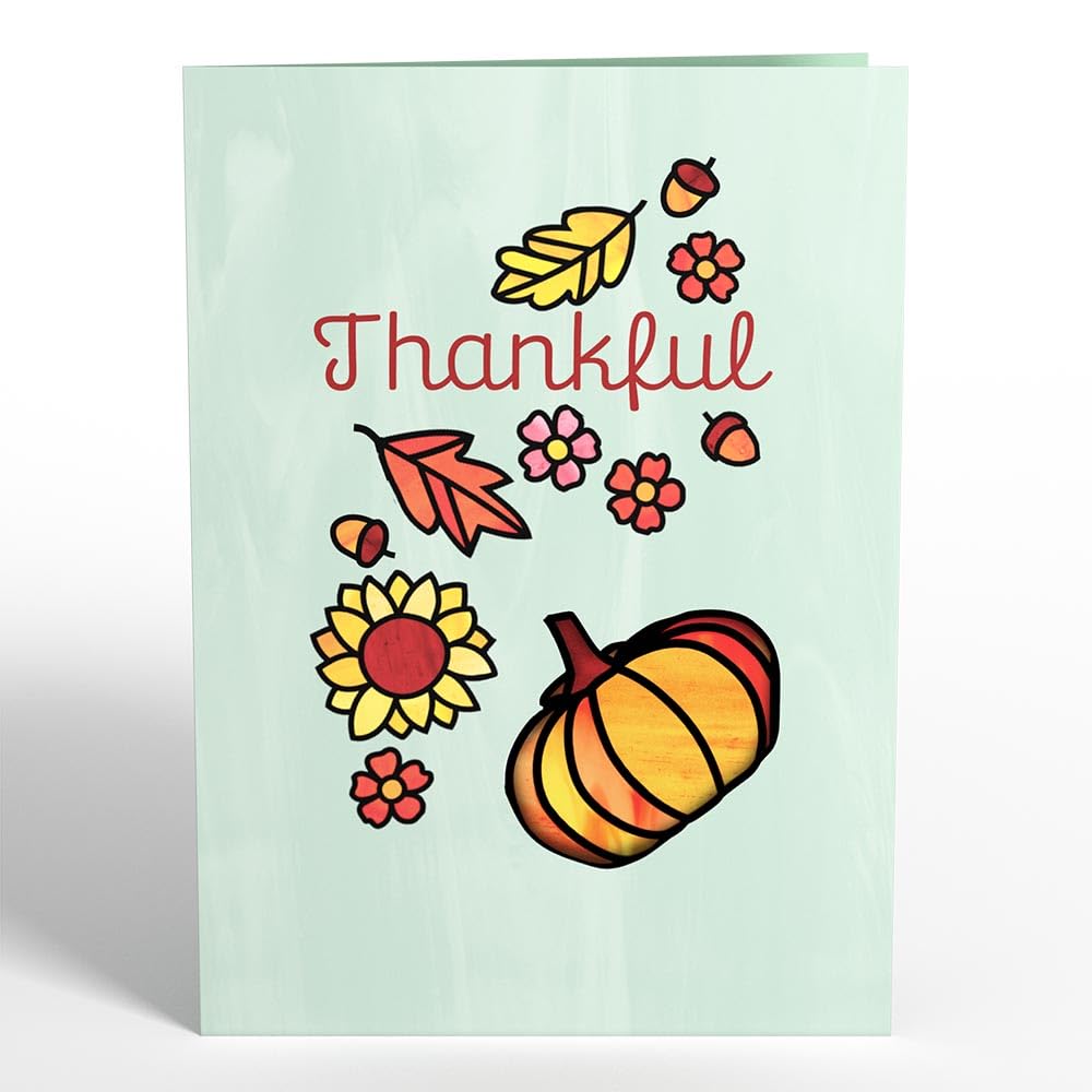 Lovepop Suncatcher Card for Her and Him - 3D Thanksgiving Greeting Cards for Boys, Girls, Men, Women, Son, Daughter - Thankful Harvest - 5" x 7" Card - Blank Note Card & Envelope Included