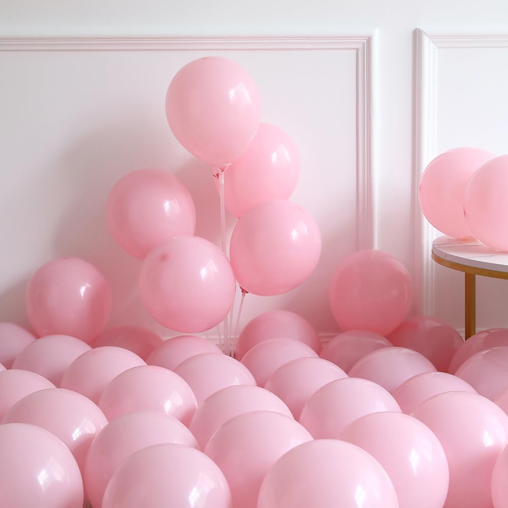 Pink Balloon Arch Kit 144PCS Pink and White Balloon Garland with Bowtie Long Balloon for Pastel Pink Bow Princess Bridal Shower Engagement Bachelorette Birthday Party Decorations