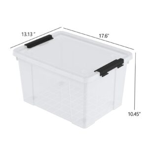 Vadidiya 24 Quart Clear Storage Box with Wheels, 4-Pack Clear Plastic Storage Bin with Lids