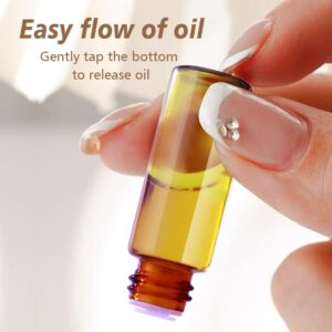 Matifaner 120Packs 5ml (1/6 oz) Essential Oil Bottles 5ml Essential Oil jars, Small Essential Oil Bottles, 5ml Glass Bottles, Small Oil Vial Sample Bottles, Essential Oil Bottles Amber (oil-5ml)