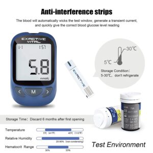 GSJING BLOOD GLUCOSE METER MONITOR WITH 50PCS TEST STRIPS (1 UNIT+50PCS STRIPS)