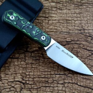 TWO SUN TS150 Fixed Knife M390 Satin Blade Kydex Sheath Outdoor Camping Hunting EDC, green