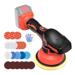 yeartop cordless car buffer polisher for milwaukee 18v battery, 8 variable speed orbital polisher, brushless motor car buffer, power polisher for car detailing/polishing/waxing (no battery)