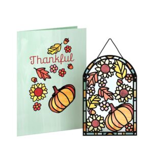 lovepop suncatcher card for her and him - 3d thanksgiving greeting cards for boys, girls, men, women, son, daughter - thankful harvest - 5" x 7" card - blank note card & envelope included