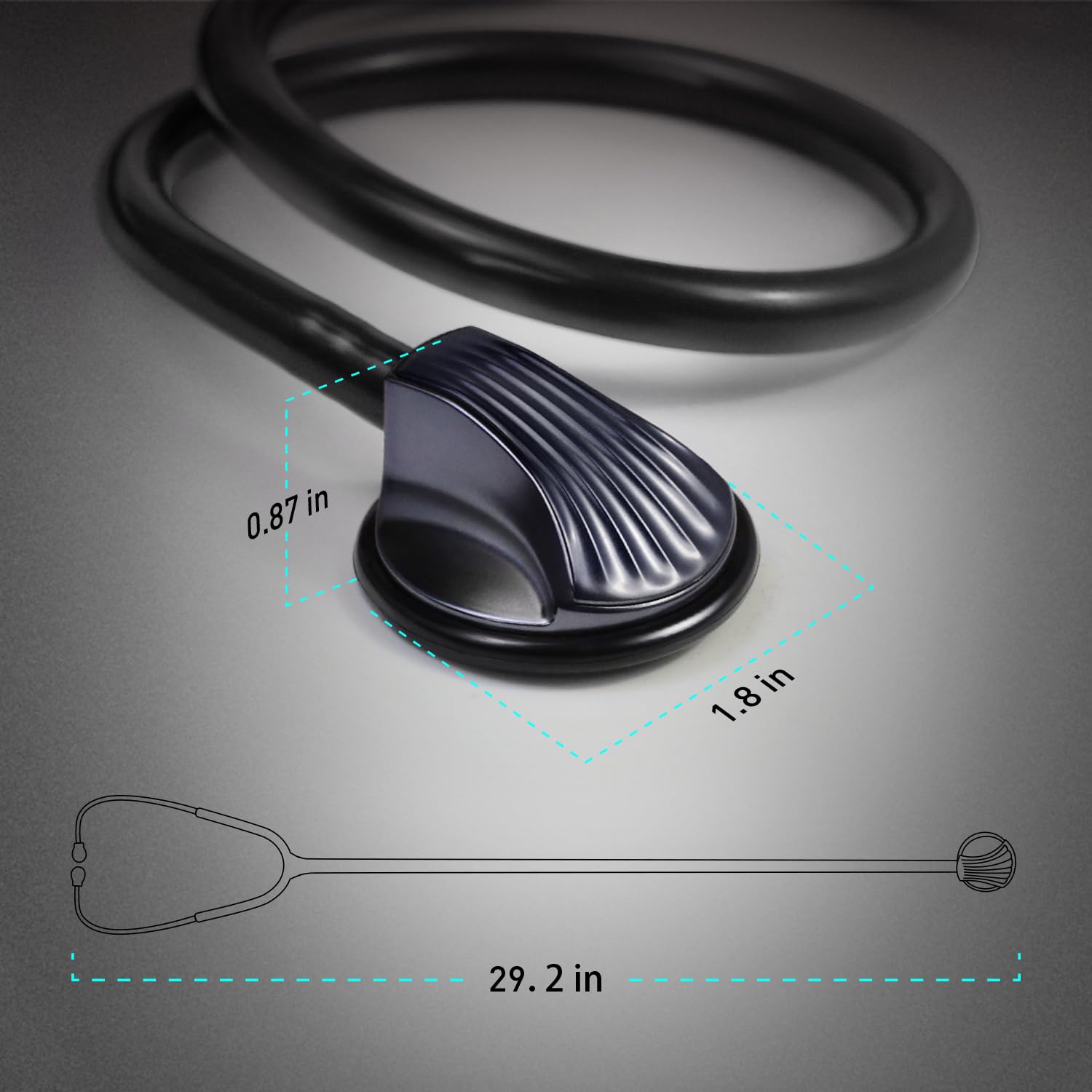 SCIAN Stethoscope - Single Head Cardiology Stethoscopes for Nurses, Doctors and Nursing School Students, Ideal for Blood Pressure Monitoring Home Diagnostics Medical Supplies, Black