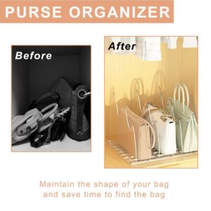 Mioda Purse Organizer for Closet Adjustable Handbag Separators Storage, Clear Shelf Dividers in Bedroom, Kitchen, Office, Gift Bag Shopping Bag Organizer