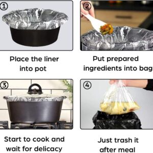 ECOOPTS Slow Cooker Liners Disposable Cooking Bags Small Size Pot Liners Fit 1QT to 3QT Suitable for Oval & Round Pot- 40 Bags