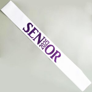 Senior Sash 2025 Purple,White Senior Cheer Sashes Class of 2025 Graduation Celebration Class Competition Sash Party Supplies 6 Pack