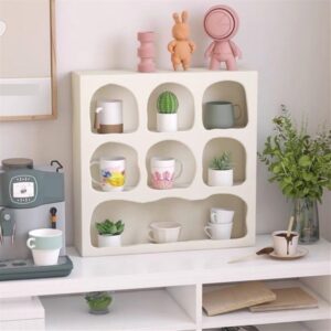 AXFCBDF Wall Mounted Square Floating Shelves, Versatile Desk Shelf Organizer, Open Foyer Decor Wall Shelving, for Living Room, Bedroom, Office(White), 58*18*56cm