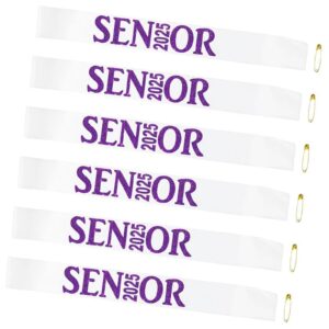 senior sash 2025 purple,white senior cheer sashes class of 2025 graduation celebration class competition sash party supplies 6 pack