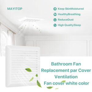 MAYITOP C350GN Bathroom Vent Cover With Springs Replacement Bathroom Ceiling Fan Grille Cover For Broan-NuTone C350GN Grille for NuTone 695 and 696N Ventilation Fan (White) 8.75" x 9.125"