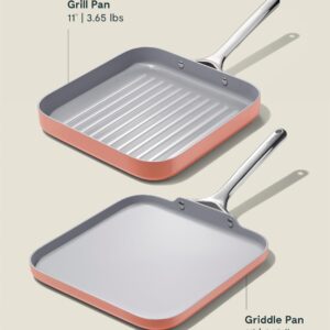 Caraway Griddle Pan & Grill Pan Duo - Non-Stick Ceramic Coated - Non Toxic, PTFE & PFOA Free - Oven Safe & Compatible with All Stovetops – Perracotta