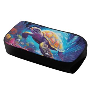 Drnuikhe Sea Turtle Large Capacity Pencil Pouch for Boys Girls, Pencil Case for Girls Teen Boys,Office Desk Soft Organizers Small Makeup Bag