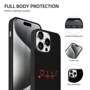 CHENYONAS Nurse Stethoscope Heartbeat Specially Designed for Iphone 15 Pro Max Protective Case-Silicone Protection 6.1/6.7 in Mobile Phone Case Black