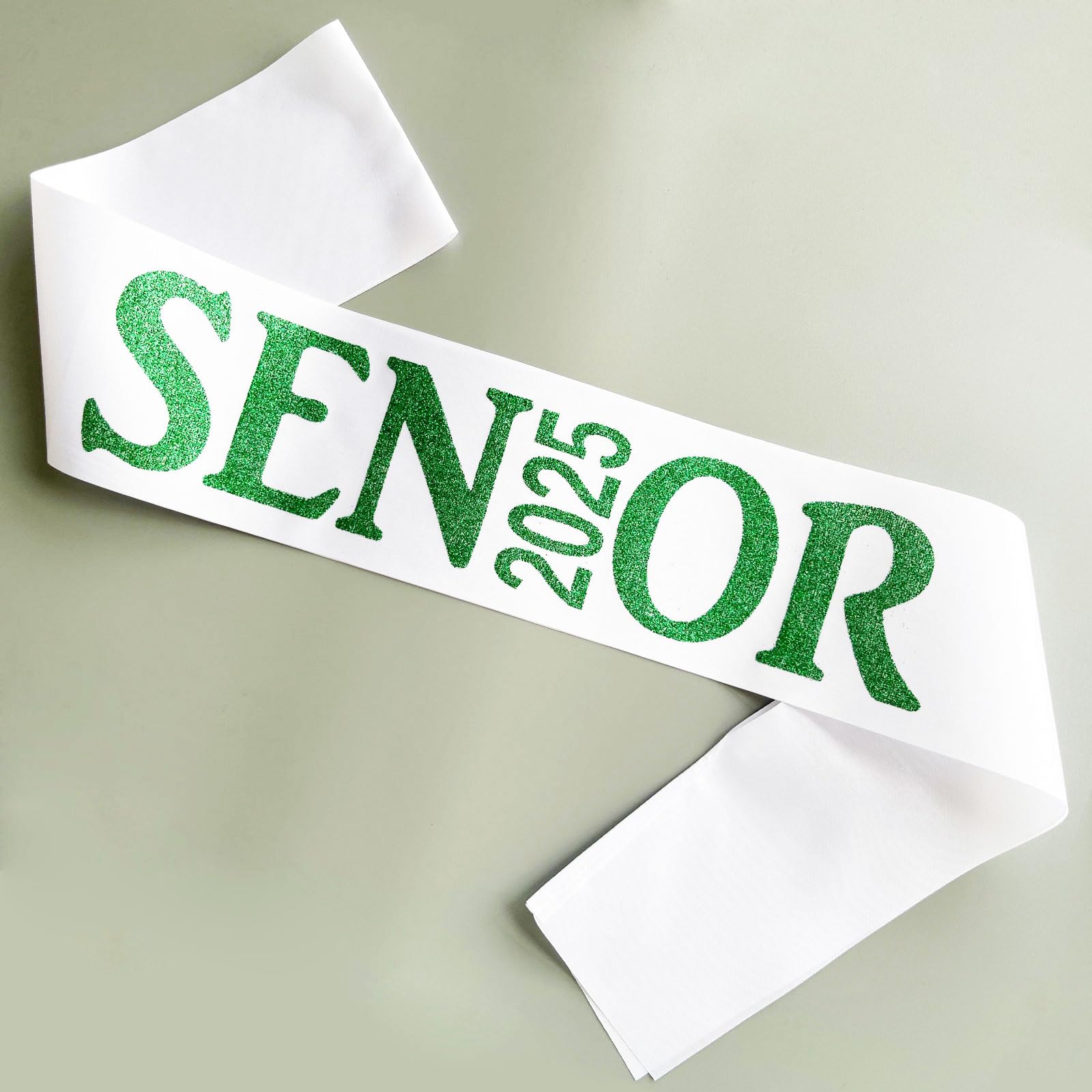 Senior Sash 2025 Green,White Senior Cheer Sashes Class of 2025 Graduation Celebration Class Competition Sash Party Supplies 6 Pack