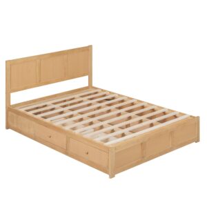 Harper & Bright Designs Full Size Bed with Storage Underneath and Headboard, Wood Lift Up Storage Bed Frame, Full Platform Bed with 2 Drawers, No Box Spring Needed, Easy Assembly - Natural