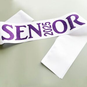 Senior Sash 2025 Purple,White Senior Cheer Sashes Class of 2025 Graduation Celebration Class Competition Sash Party Supplies 6 Pack