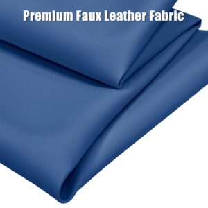 Faux Leather Fabric,54"x72" Thick Durable Synthetic Upholstery Leather Vinyl, Soft Smooth Waterproof, Durable,Replacement Renovate for Wallets, DIY Projects, Furniture, Car Seats 2 Yards-Blue