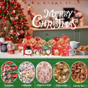 HRX Package 50pcs Christmas Treat Bags Drawstring, 5.8x9x2.4inch Holiday Goodie Bags Small Christmas Gift Bags for Candy Cookie gift giving