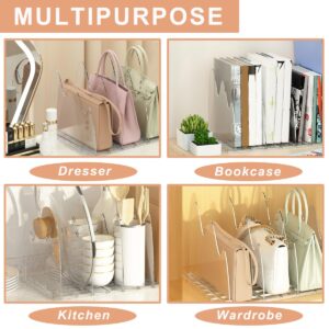 Mioda Purse Organizer for Closet Adjustable Handbag Separators Storage, Clear Shelf Dividers in Bedroom, Kitchen, Office, Gift Bag Shopping Bag Organizer