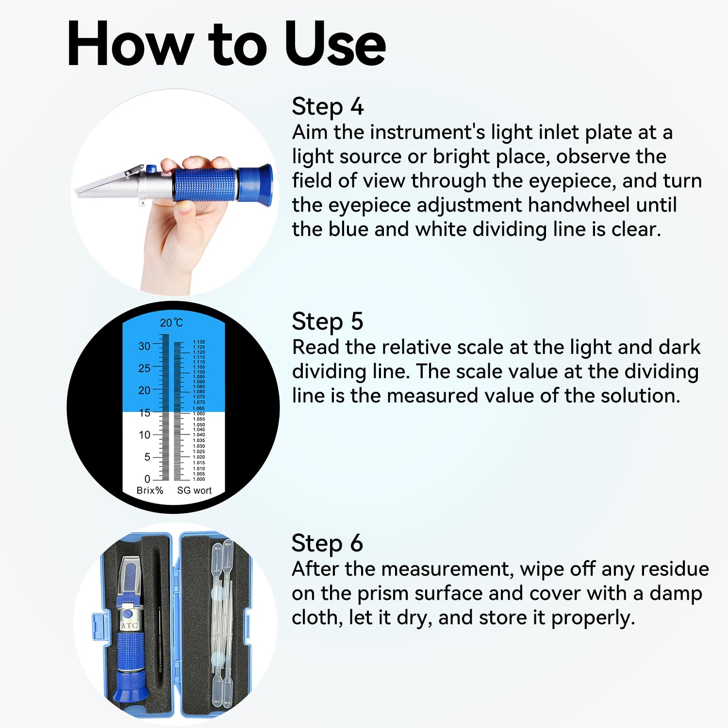 NEEBETEK Brix Refractometer with ATC,Wort Specific Gravity Tester,Portable Sugar Content Hydrometer for Wine Making and Beer Brewing, Homebrew Kit