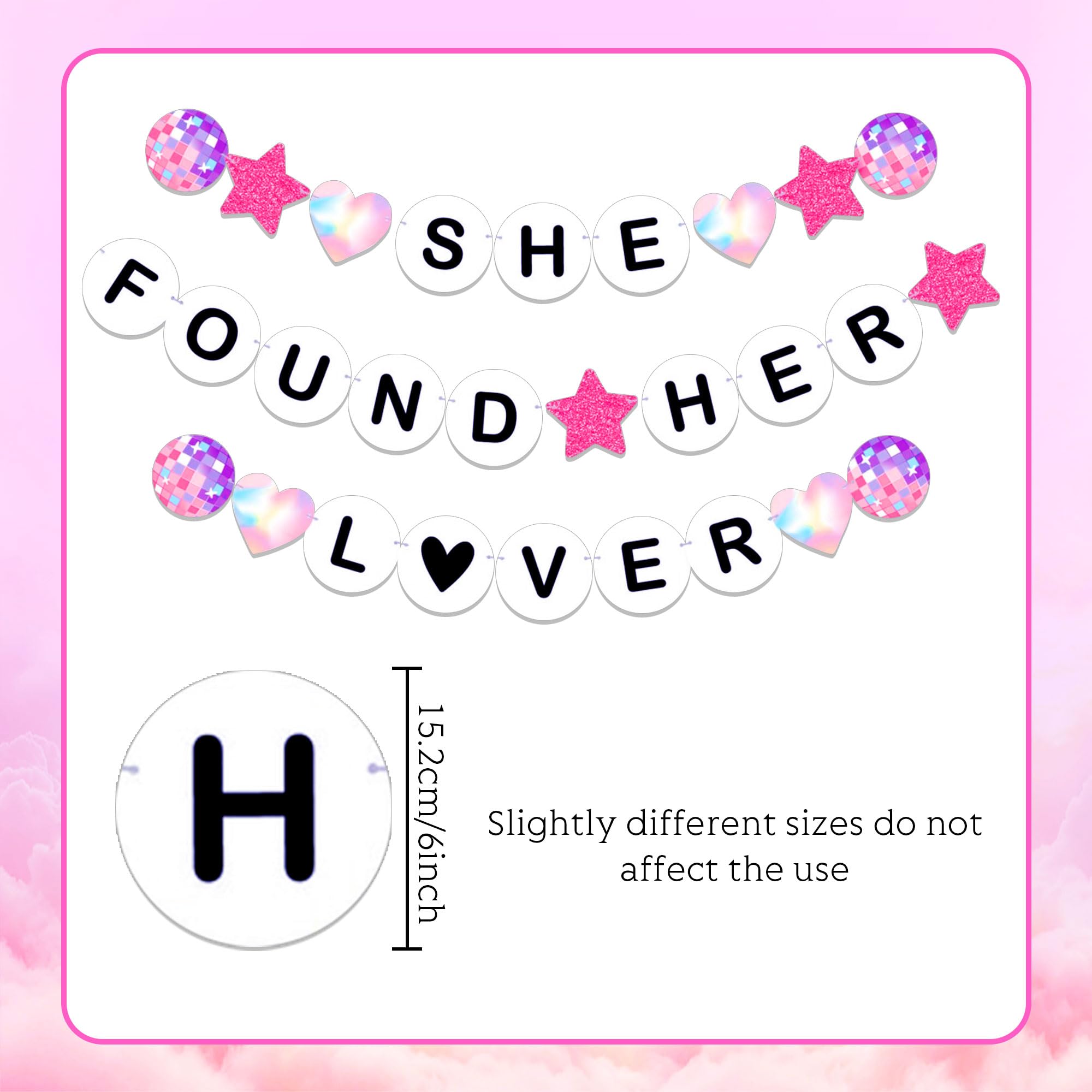 JeVenis She Found Her Lover Banner Bachelorette Party Decorations Rainbow Lover Bachelorette Party Decorations Bridal Shower Decorations