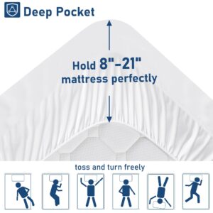 Bedluxury Queen Mattress Topper Extra Thick Pillowtop Mattress Pad Cover Cooling and Plush with 8-21 Inch Deep Pocket 3D Snow Down Alternative Fill