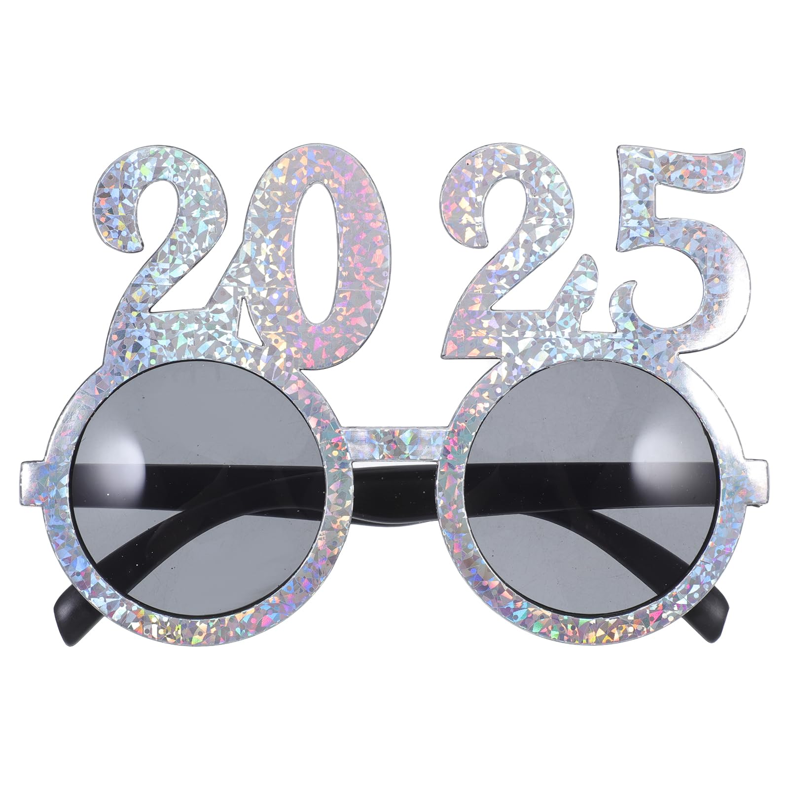 Amosfun Glitter 2025 Eyeglasses 2025 Christmas New Year Sunglasses New Year Party Supply Photobooth Props