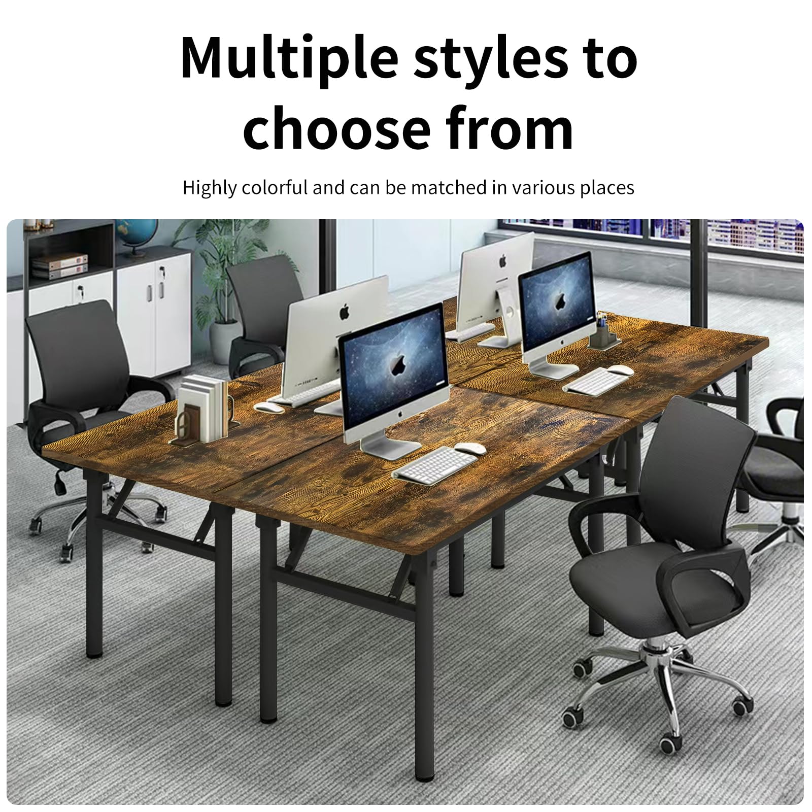 HDHNBA Modern Simple Style PC Table Folding Desk No Assembly Required, Writing Computer Desk