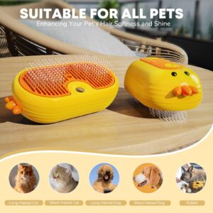 Cat Steam Brush for Shedding, Steam Brush for Cats with Release Button, 3in1 Self Cleaning Cloud Care Cat Hair Brush, Rechargeable Cat Deshedding Brush with Steam for Long & Short Haired Cats and Dogs