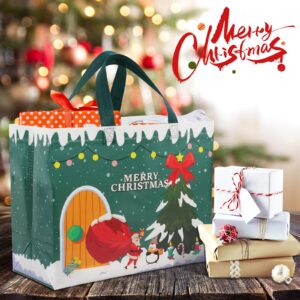 Yunaeduo Christmas Gift Bags - 9 Pcs Gift Bags for Christmas Presents - Christmas Bags with Handles, Christmas Tote Bags, Xmas Gift Bags, Holiday Gift Bags Bulk, 12.5" X 9.8" X 5.5"