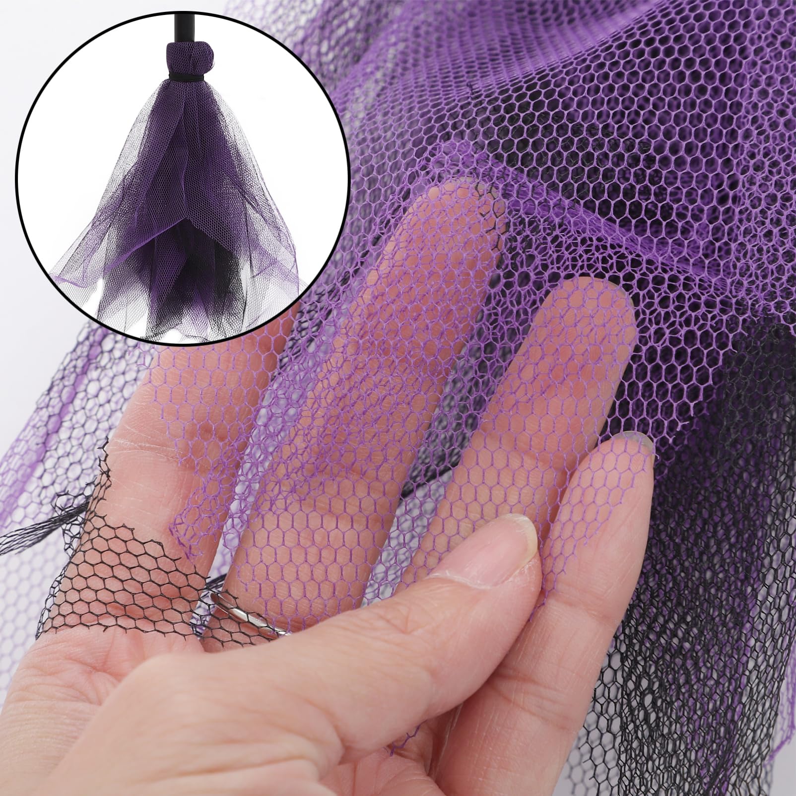 FOMIYES Halloween Witch Broom, Plastic Witch Broomstick Net Yarn Broom Prop for Halloween Costume Dress Up AccessoriesRandom Color