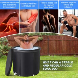 teeche Heavy Duty Ice Bath Tub for Athletes, 105 Gal Portable Cold Plunge Tub with Lid, Ideal for Recovery Therapy at Home, Gym, and Outdoor Use